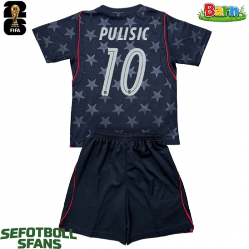 Förenta stater Christian Pulisic #10 Bortaställ Barn VM 2026 Kortärmad (+ Korta byxor)
